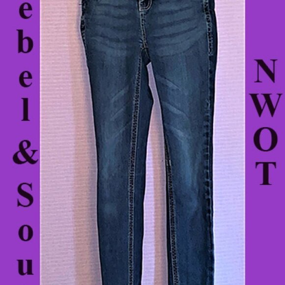NWOT Rebel & Soul Size 3 Junior Embellished Designer Skinny Jeans Button… - Picture 3 of 12